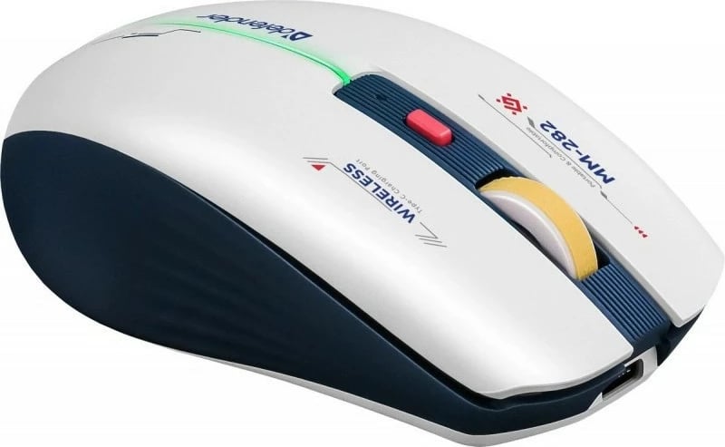 Maus wireless Defender MM-282 DILA, 1800 DPI, RGB, Blu/Bardhë