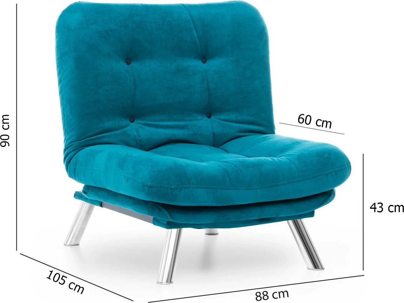 Karrige një vendëshe Atelier del Sofa, Misa Solo, ngjyrë jeshile petrol