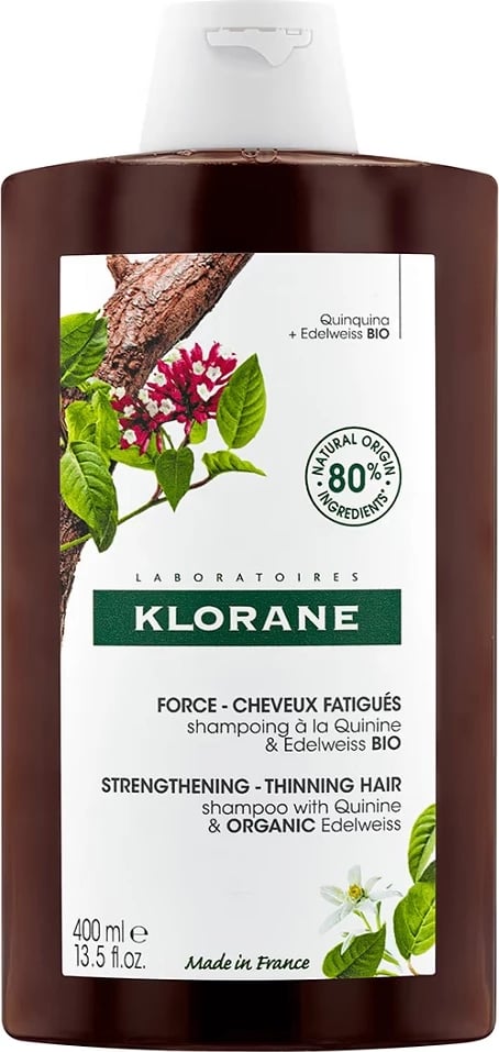 Shampon për femra Klorane Strength Shampoo me kininë dhe globe thistle 400ml