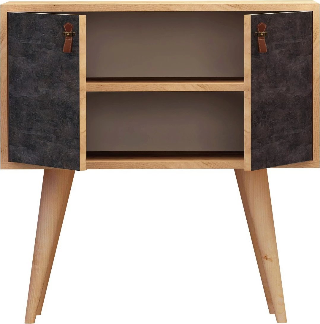 Konsol modern Hanah Home, Dencia, ngjyrë lis dhe gri e errët