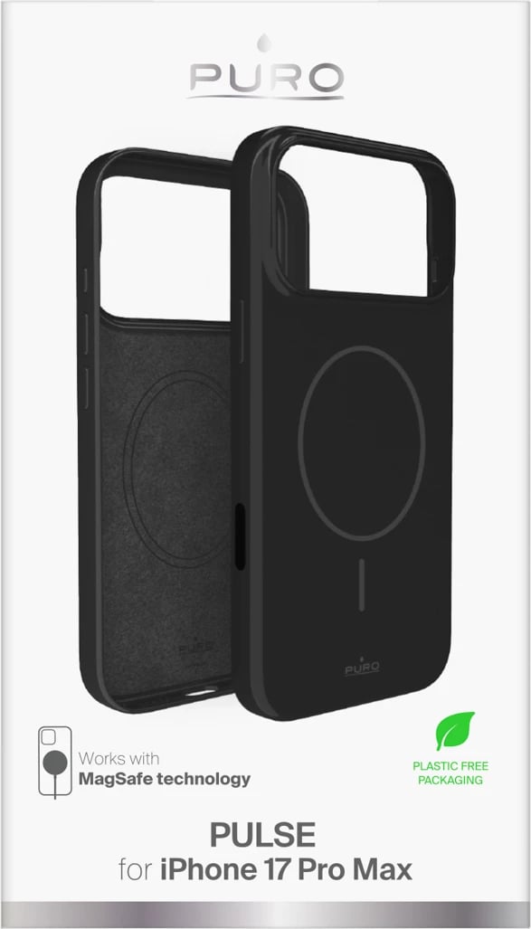 Mbështjellës Puro Pulse për iPhone 17 Pro Max, polikarbonat, i zi