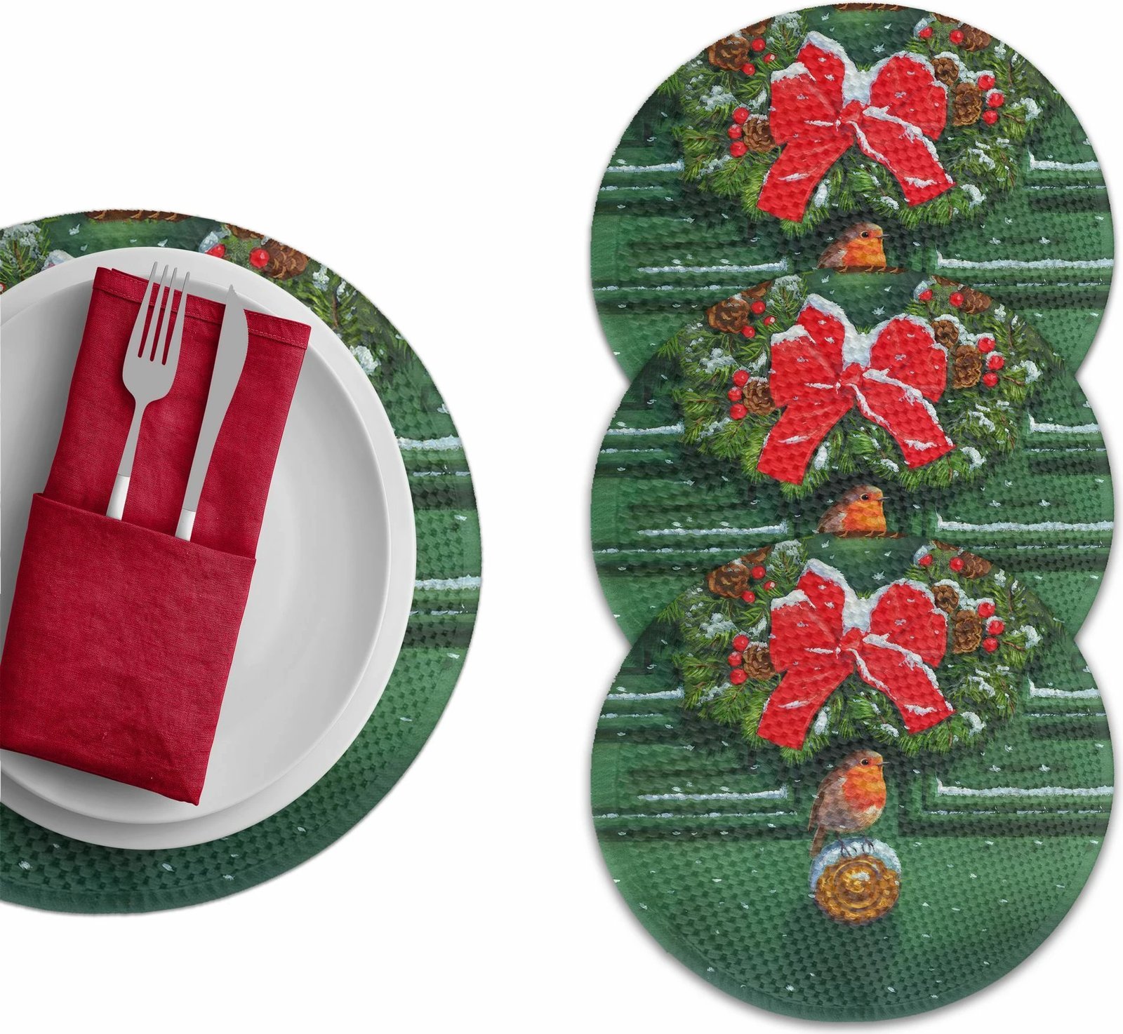 Nënshtrat tavoline, shumëngjyrësh, Hermia Concept, 37cm, set prej 4 copash