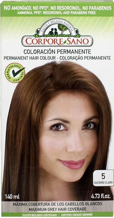 Bojë për flokë Corpore Sano N 5 Castaño Claro unisex 140ml