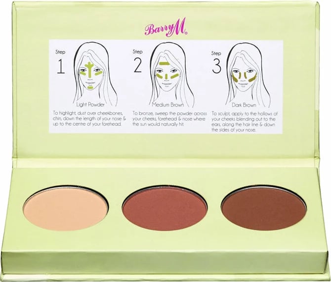 Pudër konturimi Barry M Flawless Chisel Cheeks Contour Kit për femra Light-Medium 2.5g