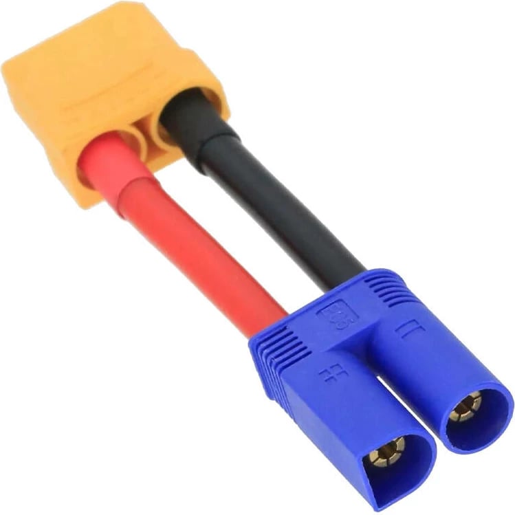 Adapter Gens ace XT90 mashkull në EC5 femër, i zi/verdhë/blu