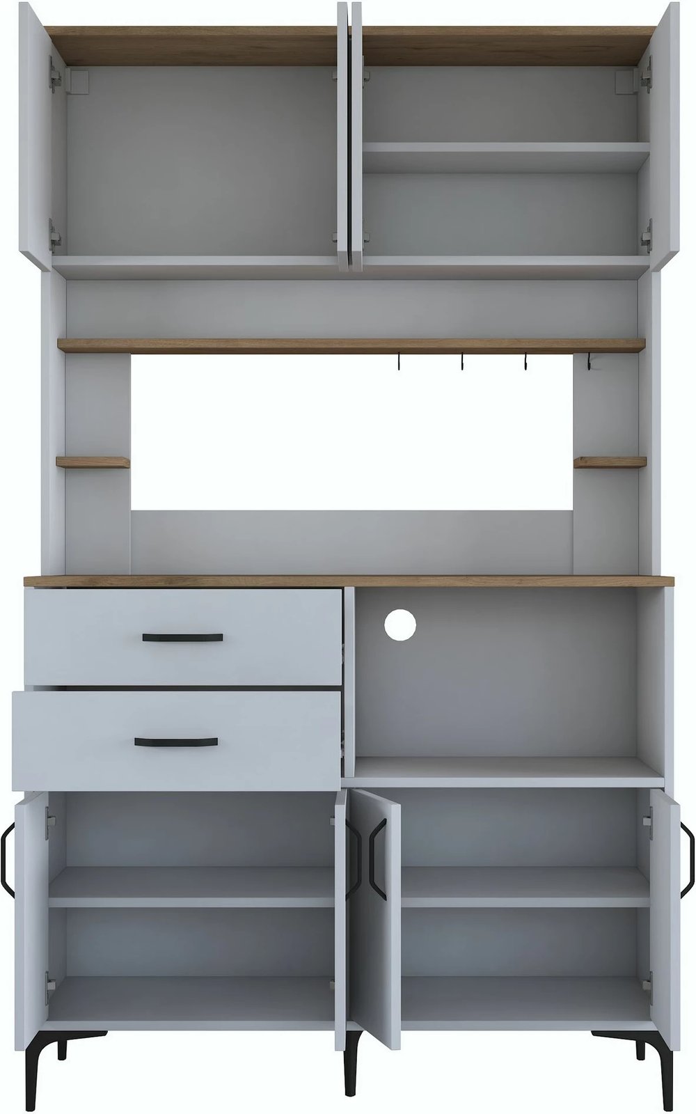 Dollap multifunksional, ngjyrë arre dhe e bardhë, Skye Decor JE208 - 3900