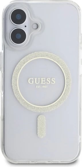 Mbështjellës Guess GUHMP16MHFGERET për iPhone 16 Plus 6.7", transparent, Glitter Circle MagSafe Mbështjellës Guess GUHMP16MHFGERET për iPhone 16 Plus 6.7", transparent, Glitter Circle MagSafe