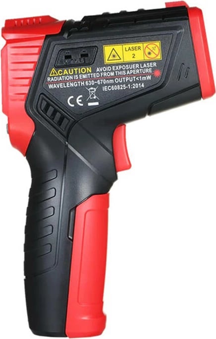 Termometër infrakuq (pirometër) Habotest HT651D, D:S 12:1, -50°C–800°C, termoelement K, matje lagështie & pikë vese