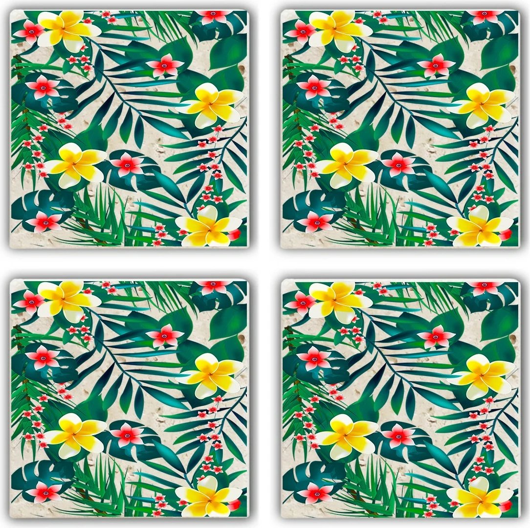 Set 4 copë nën gota prej guri natyral, shumëngjyrëshe, Hermia, TBA5718834