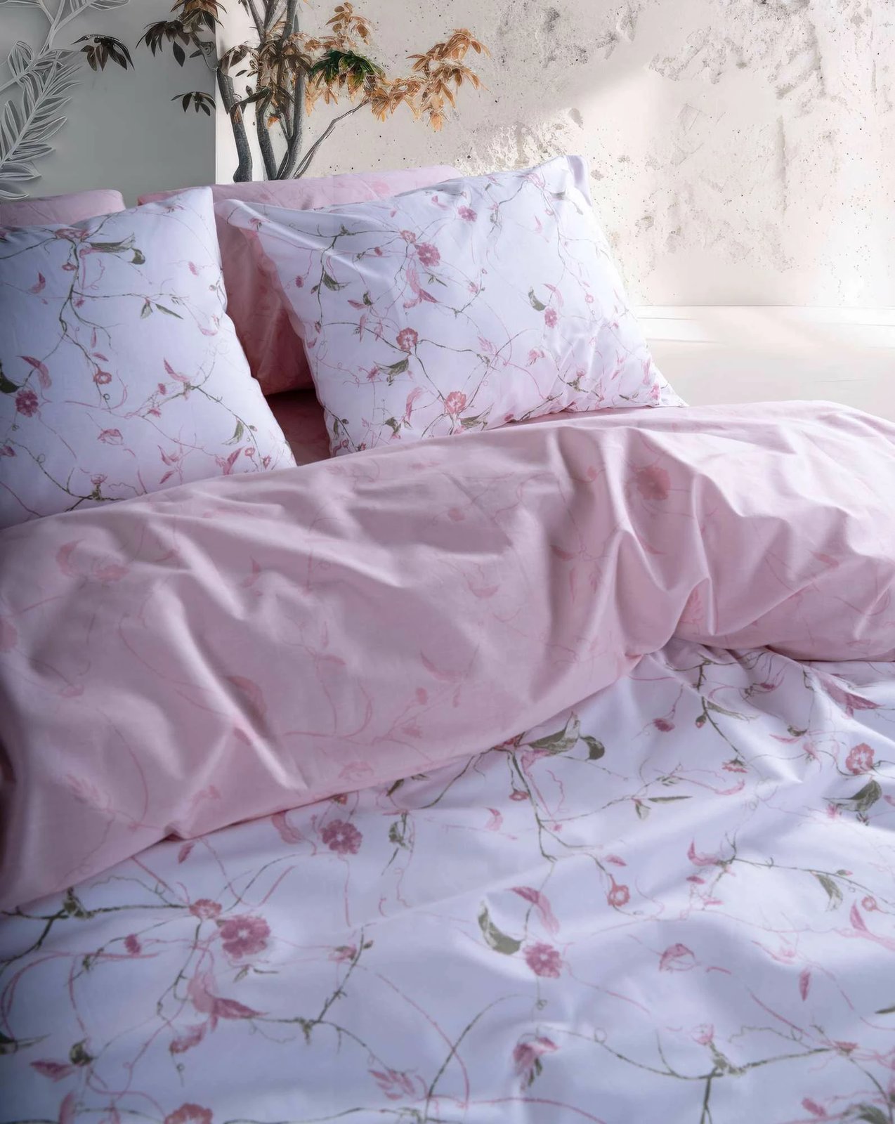 Set mbulesë për jorgan dopio, ngjyrë rozë, L'Essentiel Linge de Maison, Lima