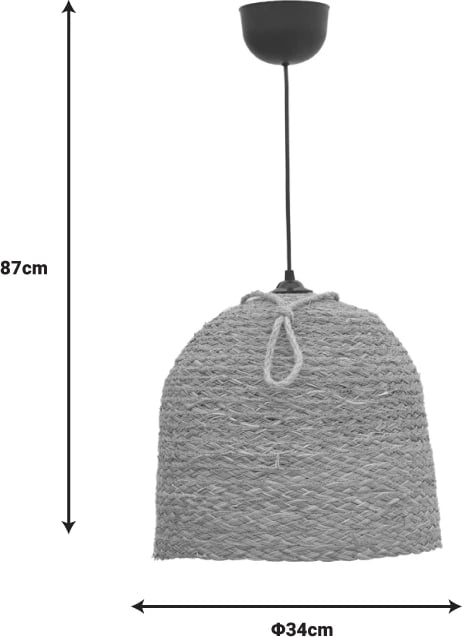 Dritë tavani prej kashte natyrale, D34x87cm Dritë tavani prej kashte natyrale, D34x87cm