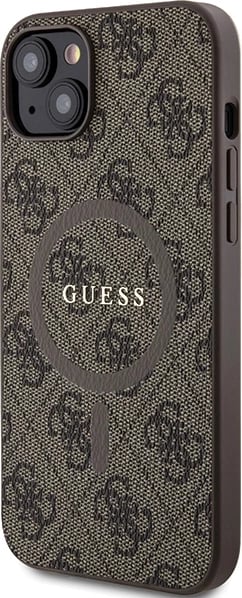 Mbështjellës Guess 4G Collection Leather Metal Logo MagSafe për iPhone 13/14/15, Kafe Mbështjellës Guess 4G Collection Leather Metal Logo MagSafe për iPhone 13/14/15, Kafe