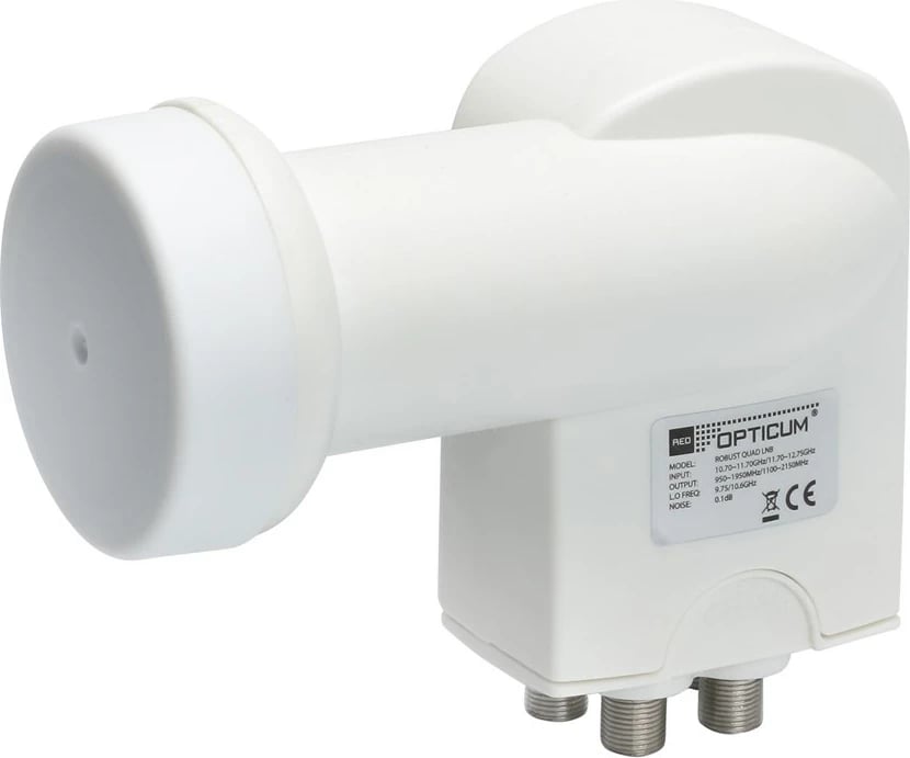 LNB Quad Opticum LEC-URZ0627, 10.7-12.75 GHz, Bardhë