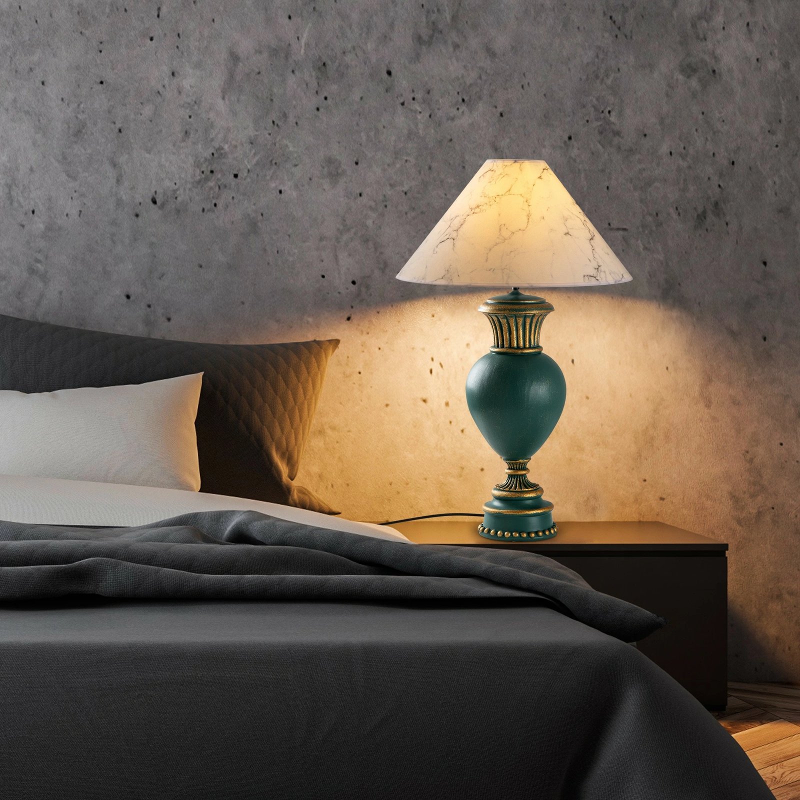 Llambë tavoline Opviq, ELEGANZE-5322, jeshile dhe e bardhë