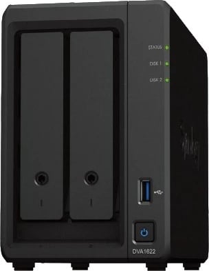 Kasë rrjeti Synology DVA1622, Intel Celeron J4125, 2 slote HDD 3.5", Gigabit Ethernet, Tower, E zezë