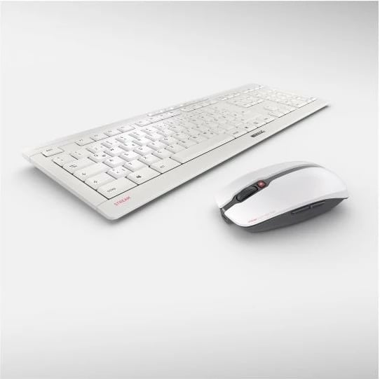Set tastierë dhe maus Cherry STREAM DESKTOP RECHARGE JD-8560DE-0, wireless, bateri të rikarikueshme të zëvendësueshme, USB-C, AES-128, bardhë, set