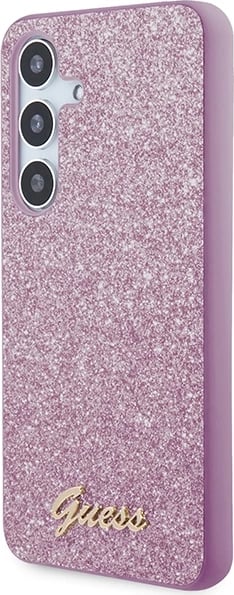 Mbështjellës Guess Glitter Script për Samsung Galaxy S24, vjollcë