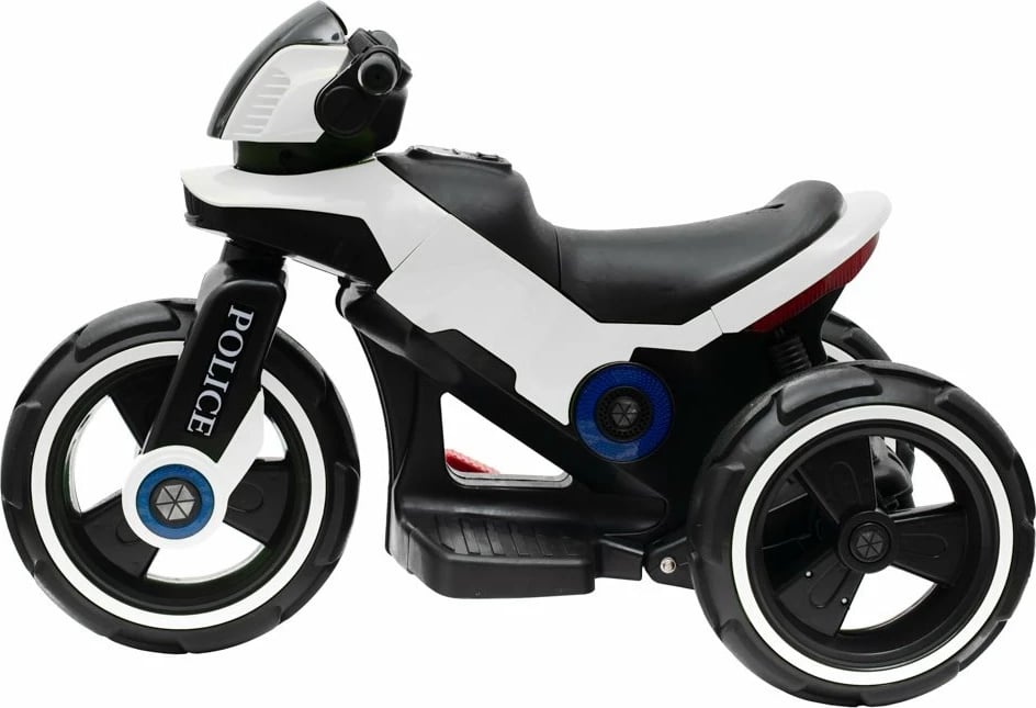 Motoçikletë elektrike për fëmijë, Baby Mix POLICE, 6V 7Ah, 2x24W, USB/MP3, LED, e bardhë