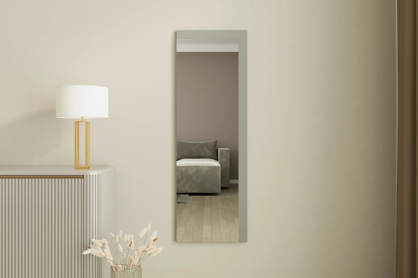 Pasqyrë dekorative Skye Decor, e bardhë, antracit, Lariya