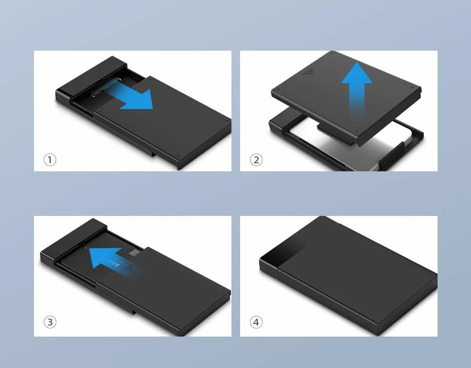 Kasë Ugreen US221 30848 për HDD/SSD 2.5", USB 3.2 Gen 1, me kabllo 0.5m, e zezë