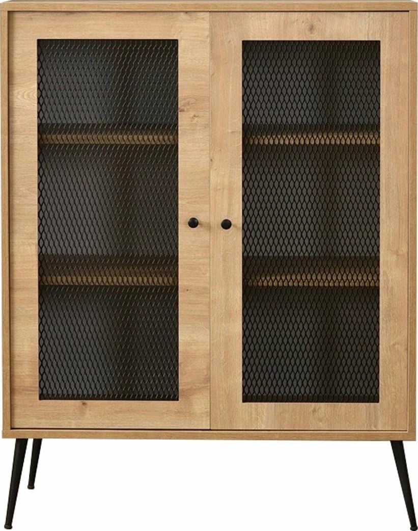 Komodë anësore Skye Decor, ngjyrë lisi, me rrjetë