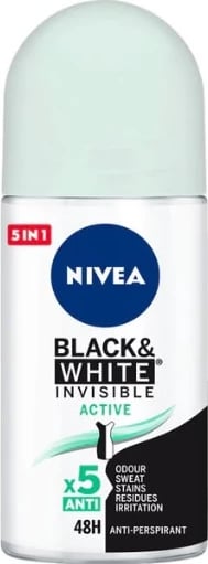 Deodorant roll on Nivea Black & White Invisible Active unisex 50ml