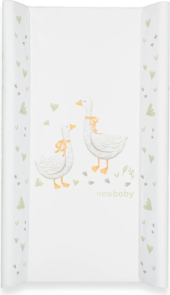 Jastëk ndërrimi bebe, NEW BABY, Geese, 80x50 cm, i papërshkueshëm nga uji, anë të ngritura, i bardhë
