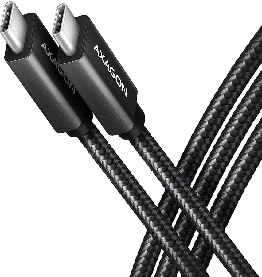 Kabllo USB-C AXAGON BUCM32-CM20AB, 2m, 100W, 5A, 4K, e zezë