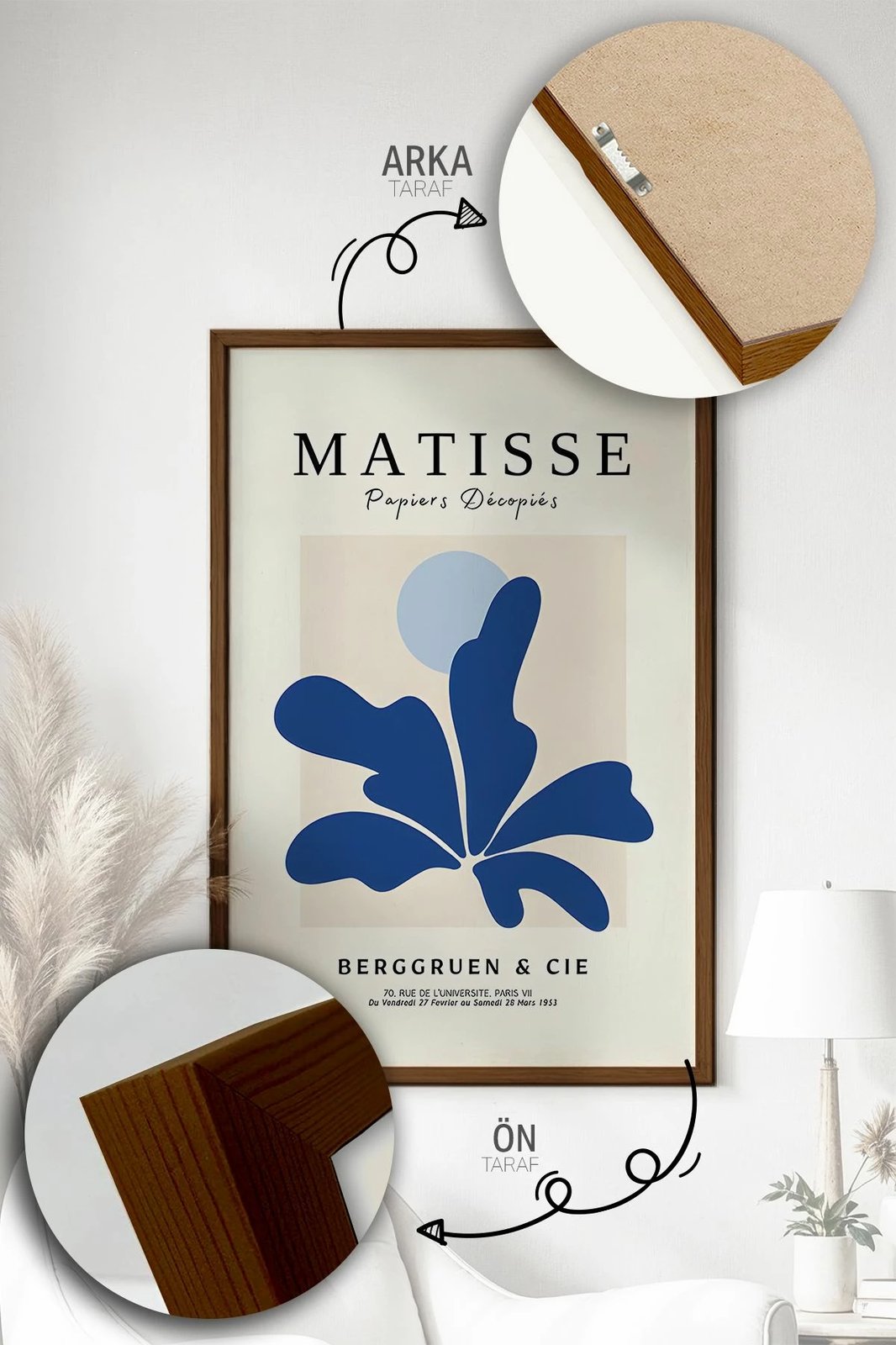 Pikturë dekorative me kornizë (3 copë), Wallity, Artvmodel16-Kahve