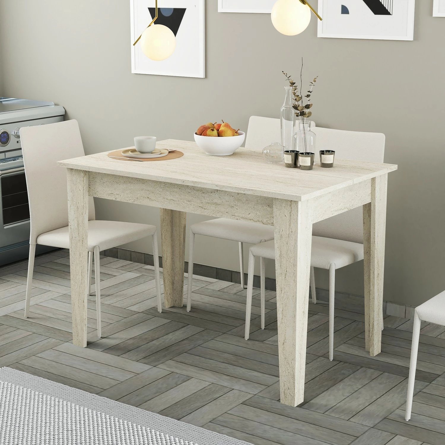 Tavolinë kuzhine Hanah Home, Kiev, ngjyrë travertin