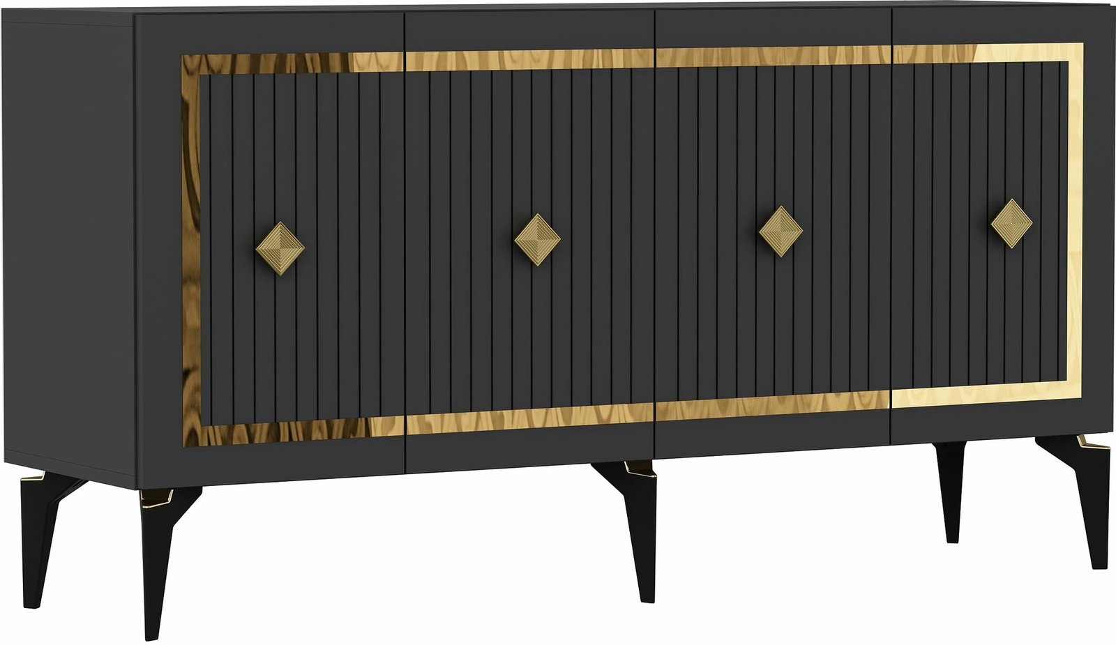 Konsolë Skye Decor, ngjyrë antracit dhe ari, Nova