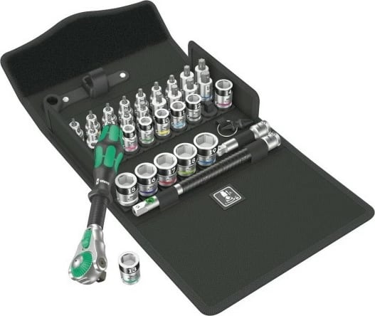 Set çelësa Wera 05003536001, 35 copë, zi/gjelbër