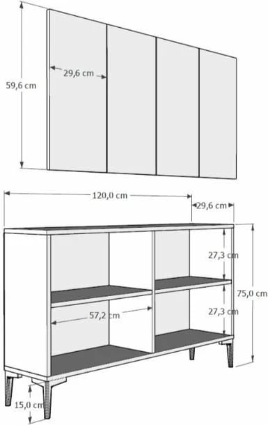 Konsol Skye Decor, Afra KM120, antracit, mermer Ephesus, ari