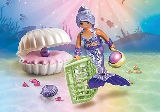 Set lodrash Playmobil Princess Magic 71502, sirenë me guaskë dhe aksesorë