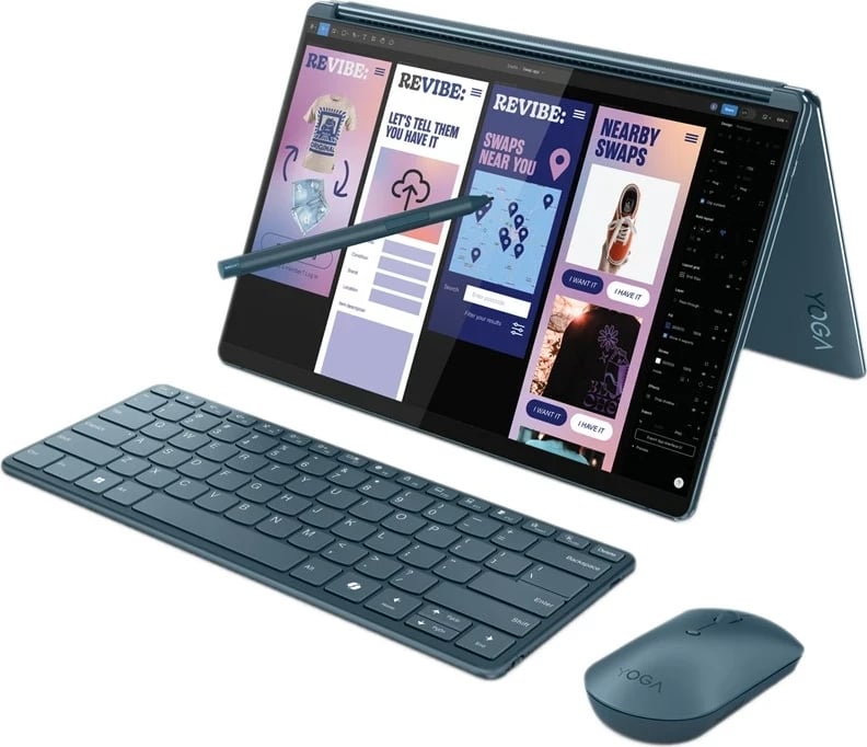 Laptop Lenovo Yoga Book 9 13IMU9, 2x13.3", Intel Core Ultra 7, 32GB RAM, 512GB SSD, i kaltër Laptop Lenovo Yoga Book 9 13IMU9, 2x13.3", Intel Core Ultra 7, 32GB RAM, 512GB SSD, i kaltër