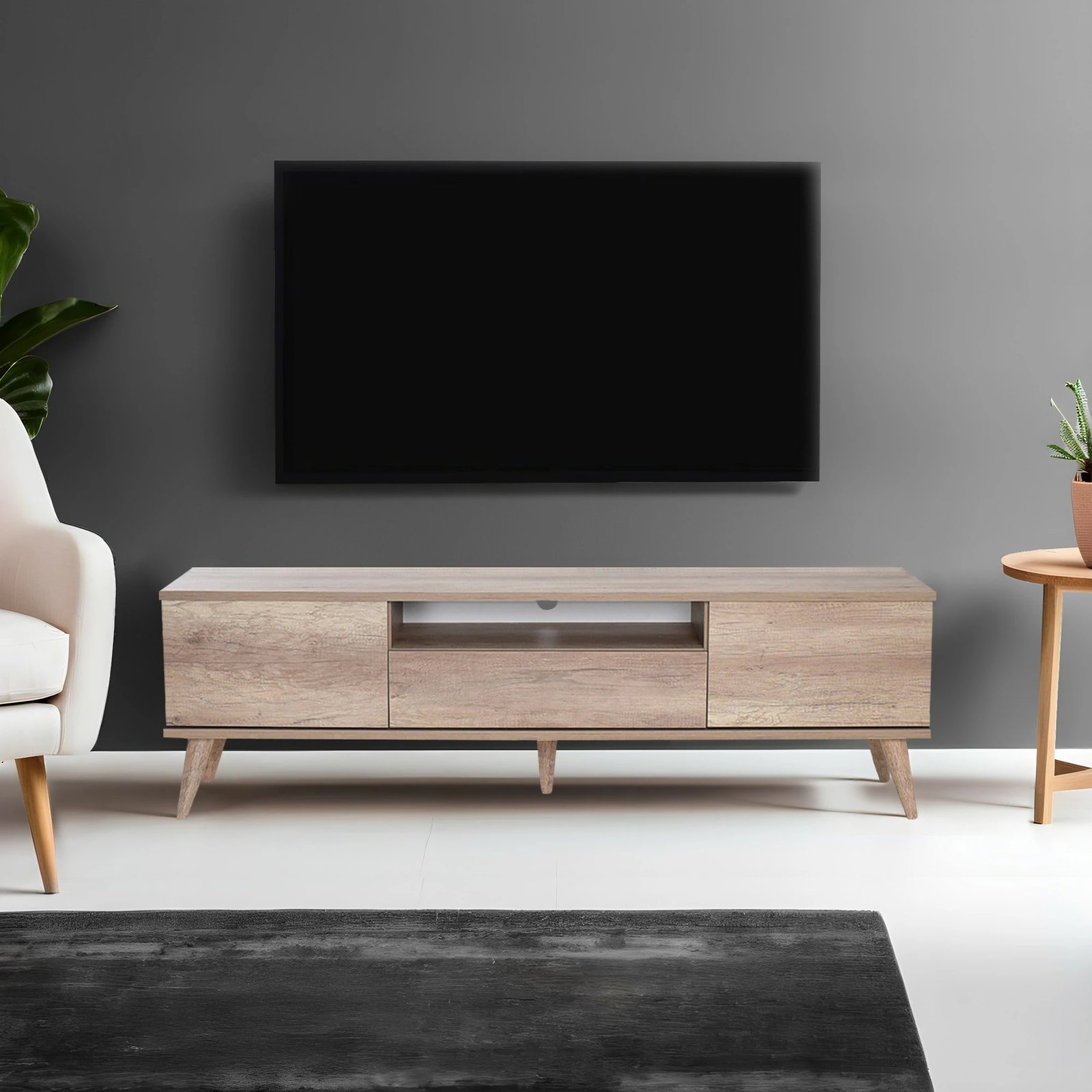 Komodë TV Hanah Home, Tvr-621-Tt-1, ngjyrë arre e çelët, 180x55x40cm