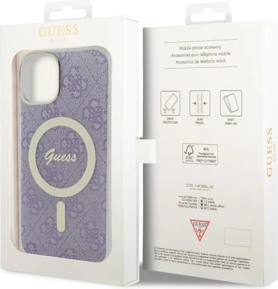 Mbështjellës Guess 4G MagSafe për iPhone 14, vjollcë Mbështjellës Guess 4G MagSafe për iPhone 14, vjollcë