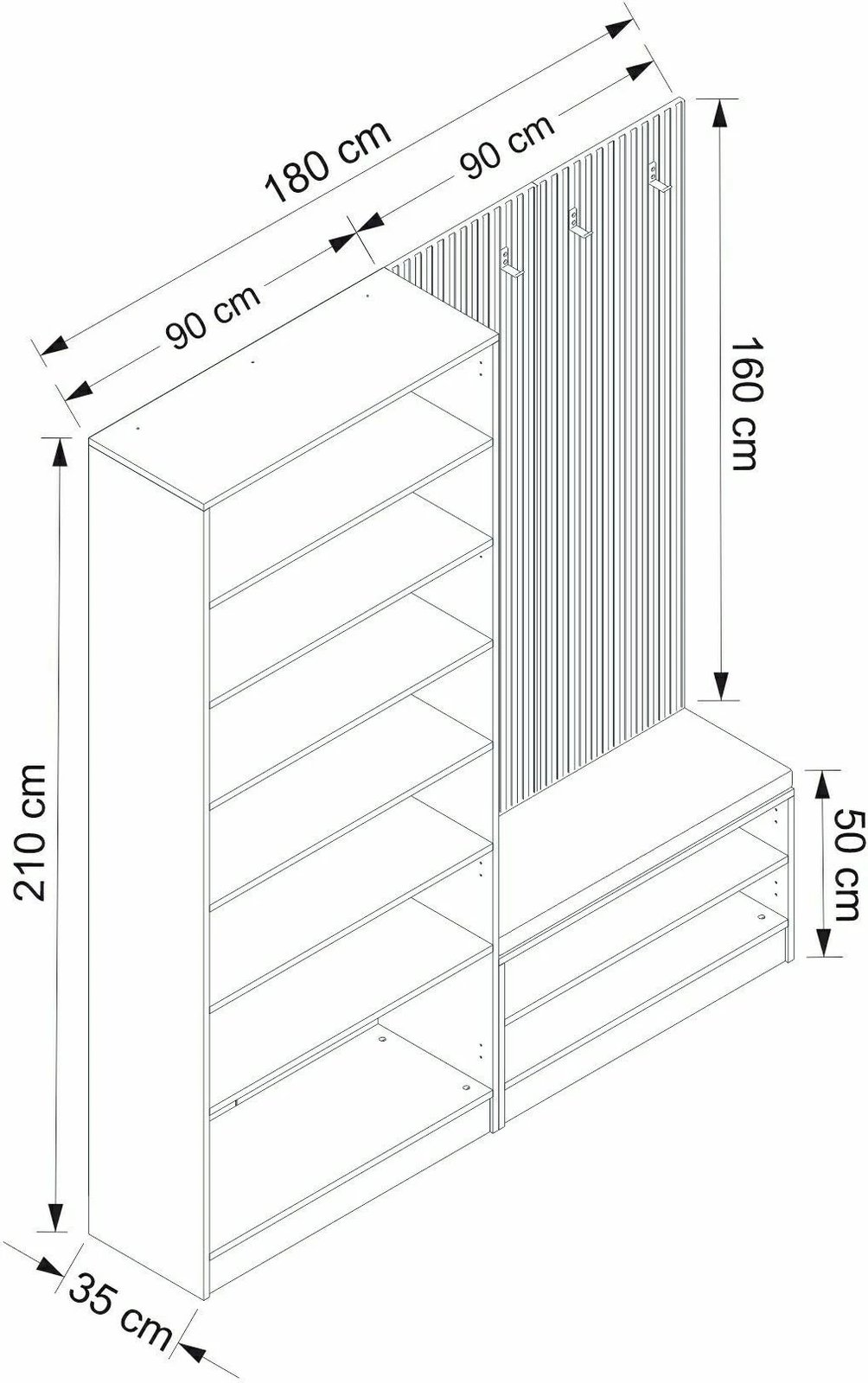 Stendë për korridor, ngjyrë arre, Skye Decor Noah - 8301