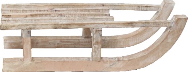 Dekoratë Krishtlindjesh sanie, dru mango natyral, 62x22x18cm