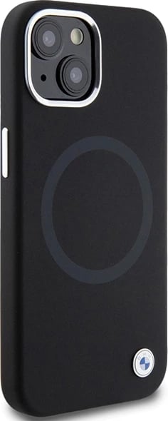 Mbështjellës BMW Signature Liquid Silicone MagSafe për iPhone 15 Plus/14 Plus, i zi