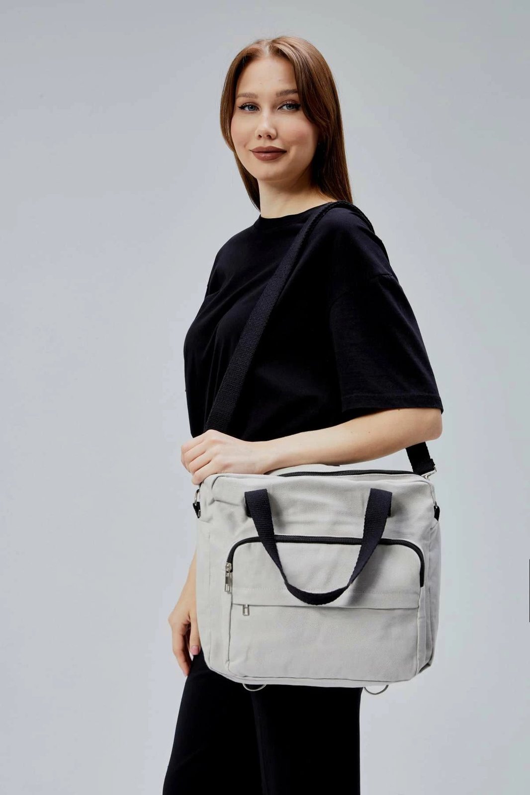 Çantë tote Zoozie Bags, gri, 33x30x10cm