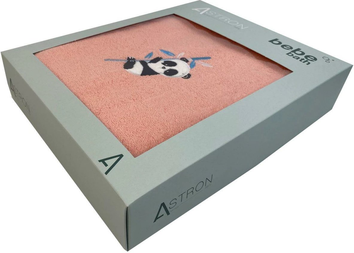 Set peshqirësh për fëmijë ASTRON-HOME ITALY "Panda", pambuk 100%, 480gsm, ngjyrë rozë