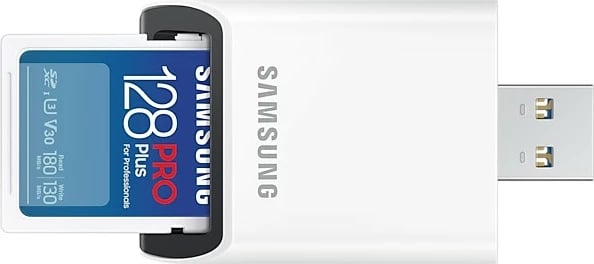 Kartelë memorie Samsung PRO Plus 128GB SDXC, UHS-I, 180MB/s, e bardhë