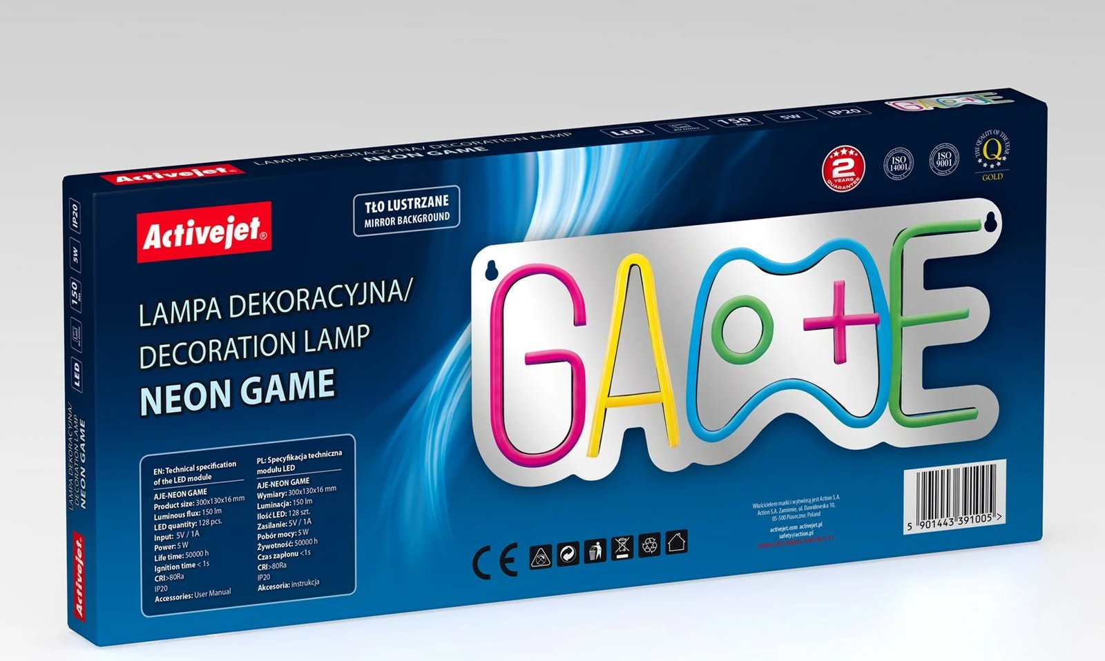 Dritë dekorative LED Activejet AJE-NEON GAME, Multingjyrëshe