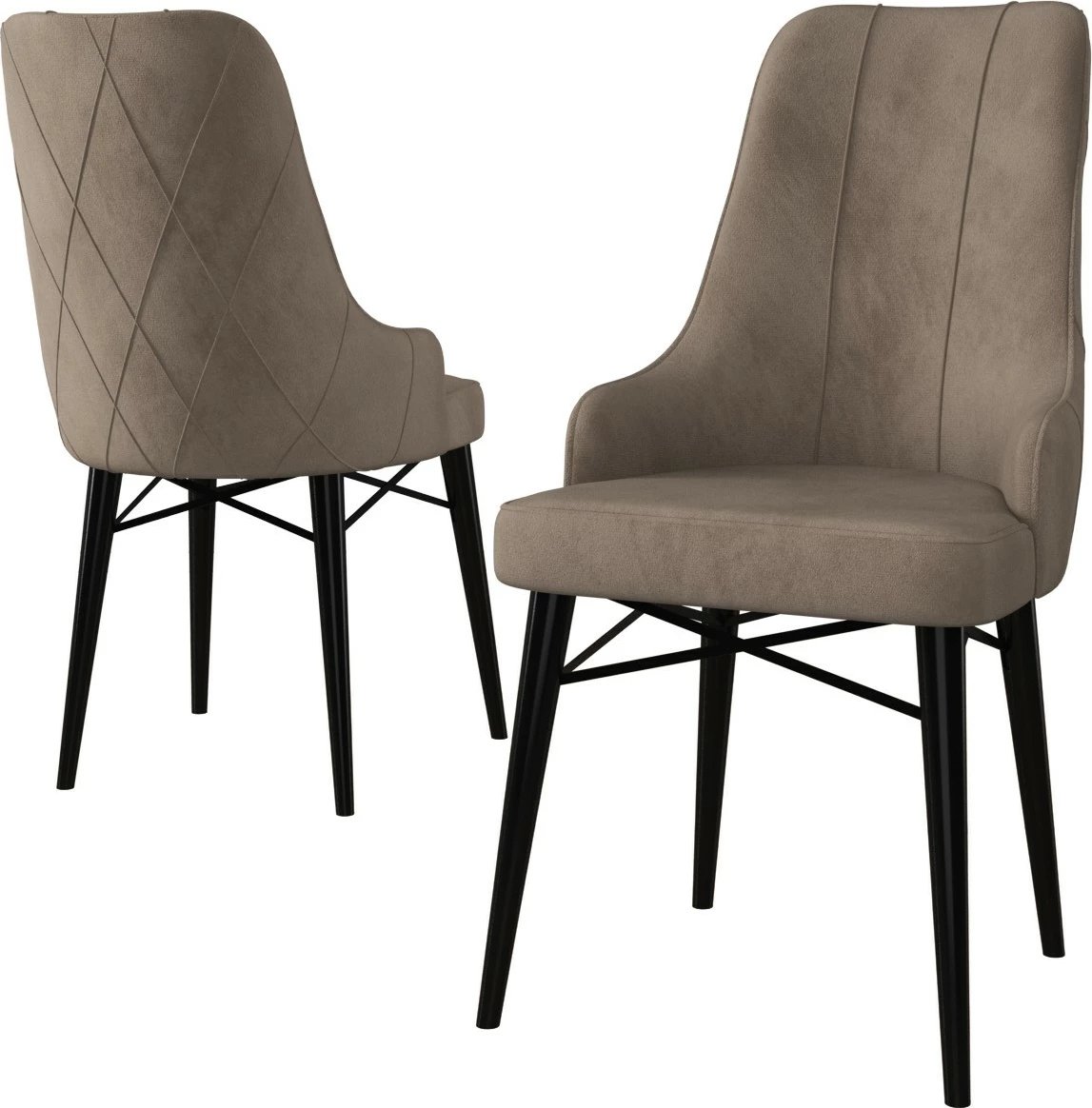 Set karrigesh (6 copë) Hanah Home, Neta, kapuçino, e zezë