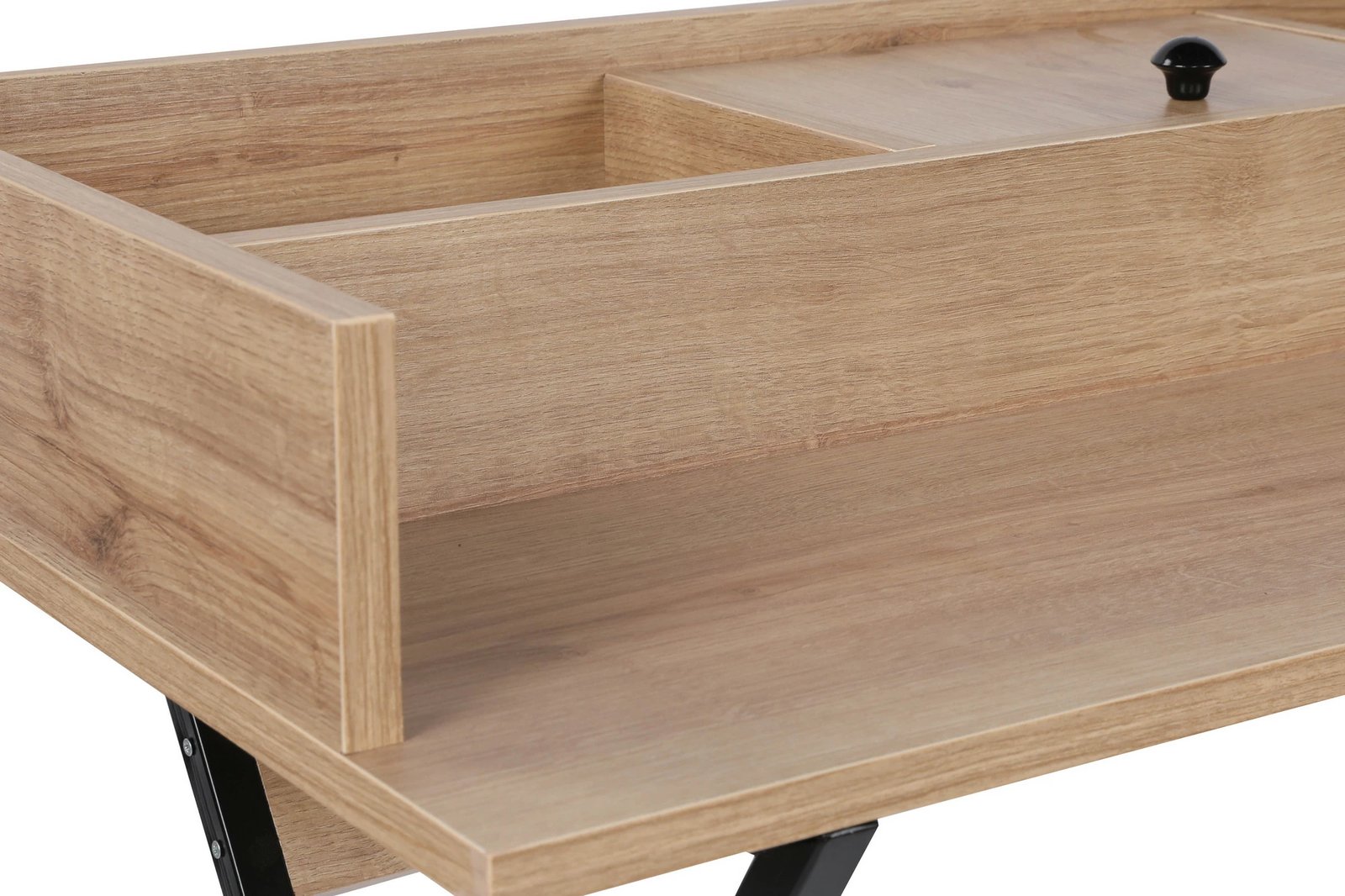 Tavolinë grimi moderne Skye Decor, ngjyrë arre dhe e zezë, Zurich