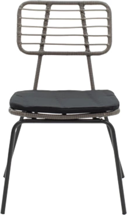 Set tavolinë me karrige për terasë Naoki - Kliton, alumin antracit, metal, ngjyrë e zezë, 80x80x74cm, 3 copë