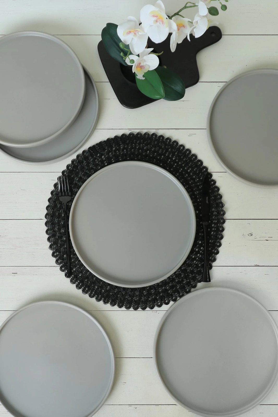 Set pjatash shërbimi (6 copë), Hermia Concept, gri mat, ST038006F995A000000MAS3T00