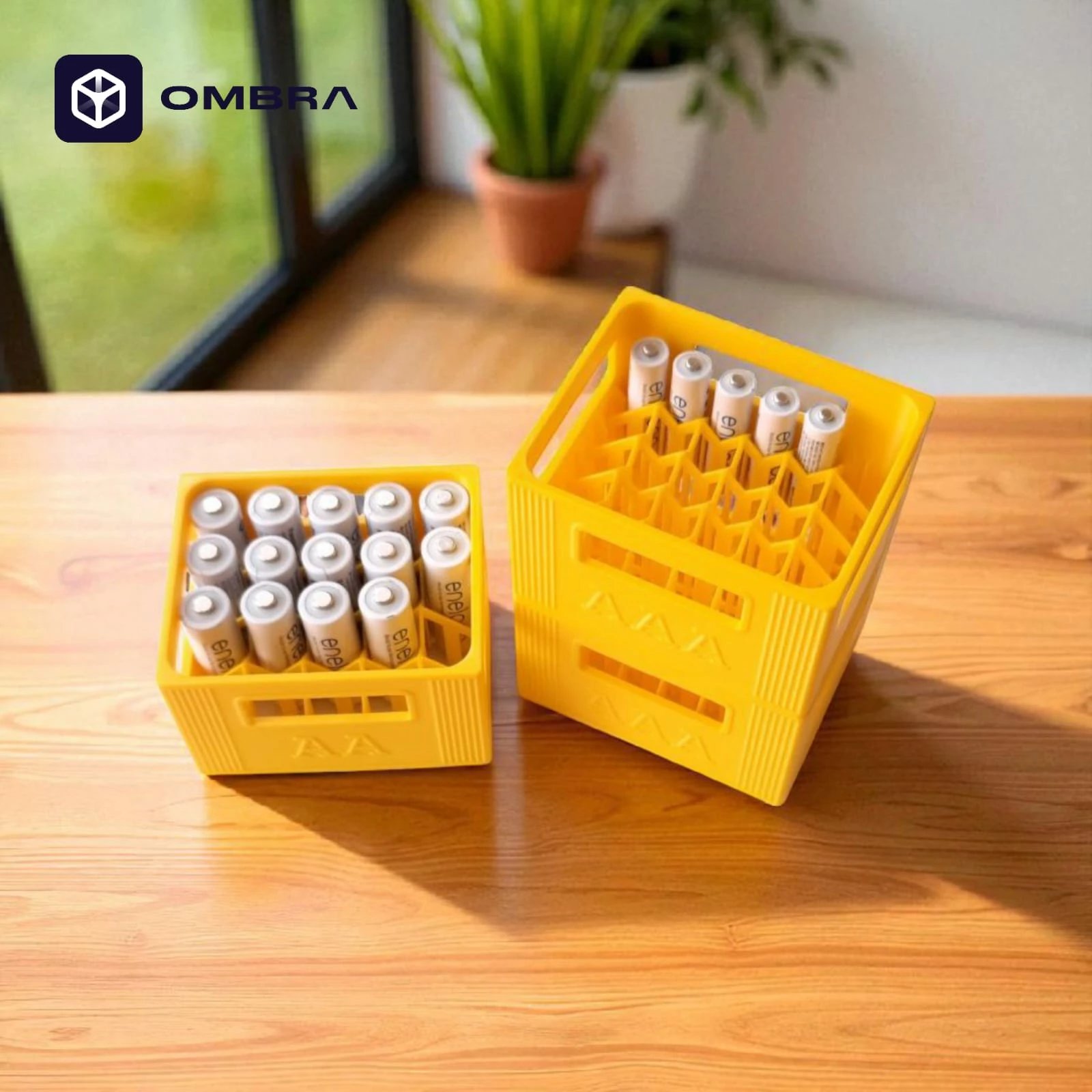 Stackable Battery Crates AA, e verdhë