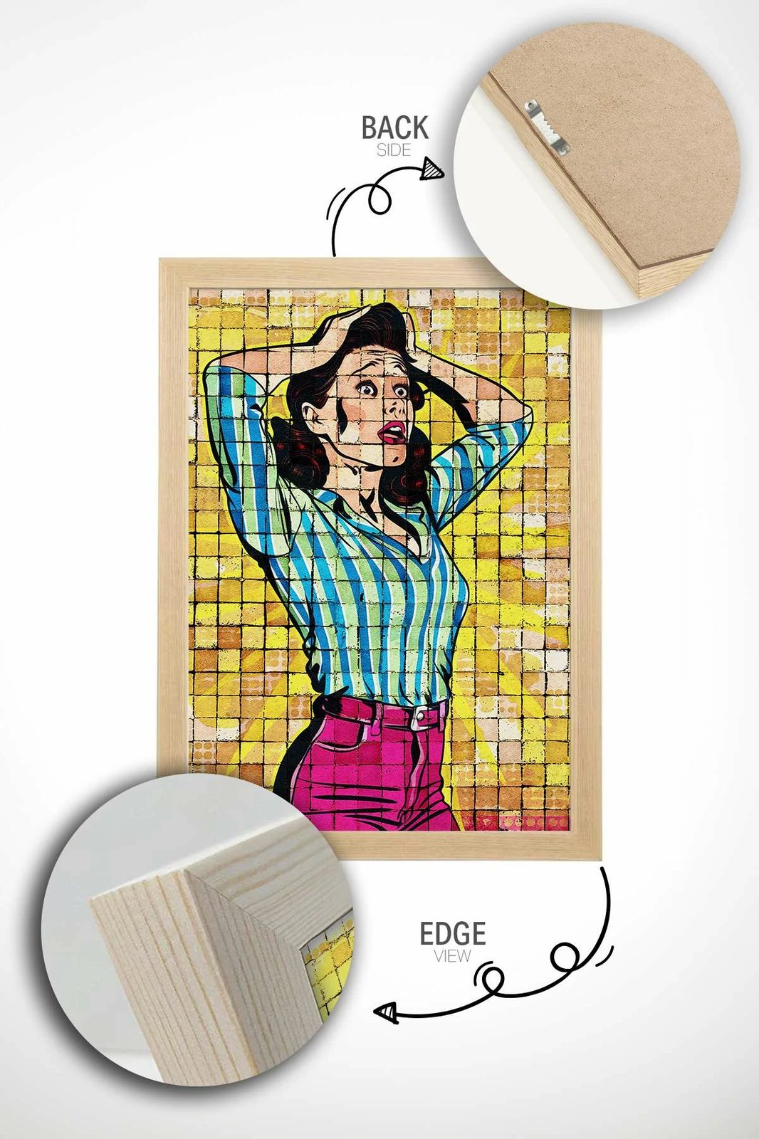 Pikturë dekorative me kornizë, Wallity Popmosaıc14, shumëngjyrëshe, 33x48cm